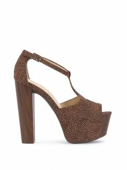 Camuto Shoes Dany T-Strap Platform Sandal In Cheetah