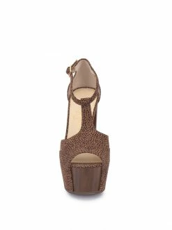 Camuto Shoes Dany T-Strap Platform Sandal In Cheetah