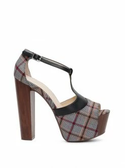 Camuto Dany T-Strap Platform Sandal In Plaid Shoes 8 Camuto Dany T-Strap Platform Sandal In Plaid Shoes