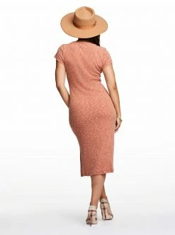 OJG Jax Knit Dress In Rust