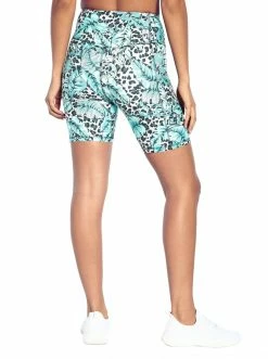 Rockfit Tummy Control Bermuda In Ice Green Cheetah