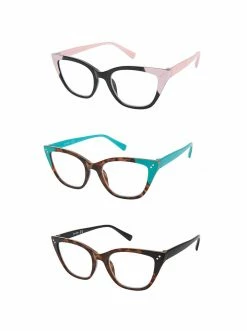 CIO Set Of 3 Readers In Acqua & Black & Rose