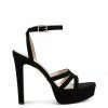 Camuto Shoes Balina Platform Heel In Lux Black