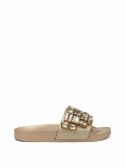 Camuto Shoes Stazee Flat Slide In Champagne
