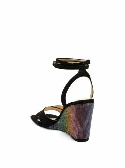 Camuto Shoes Arlisa Wedge Sandal In Black Sparkle