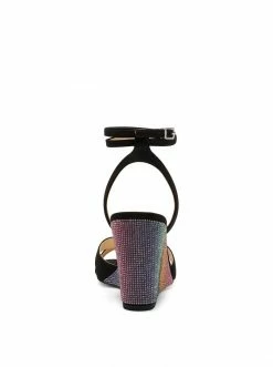 Camuto Shoes Arlisa Wedge Sandal In Black Sparkle