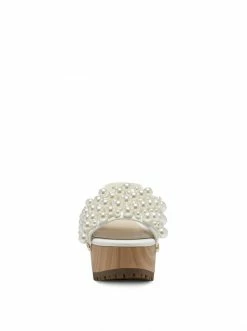 Camuto Telina Platform Slide In White Pearl
