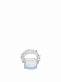 Camuto Kassime Flat Slide In Clear And Pearl